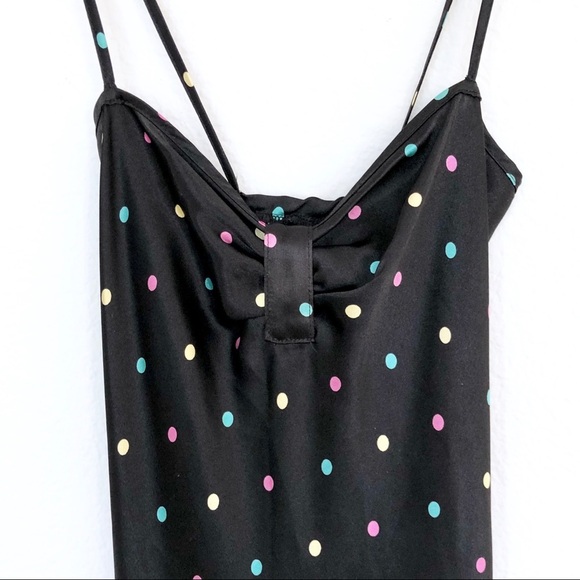 Rainbow Multi-Color Polkadots A-Line SATIN DRESS - Picture 6 of 7